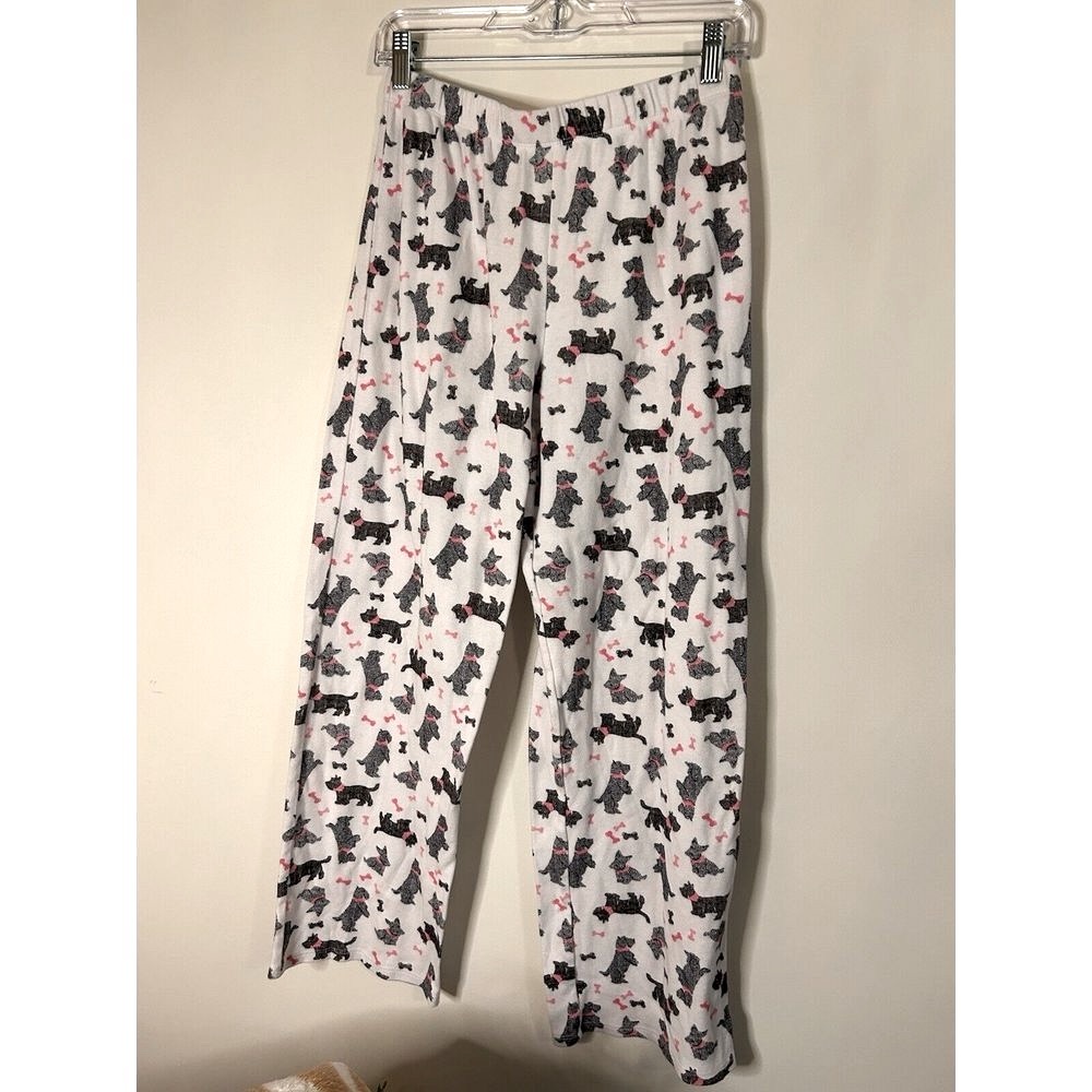 Cute Black Scottie Dog Pajama Bottoms Soft Cotton Size‎ Small